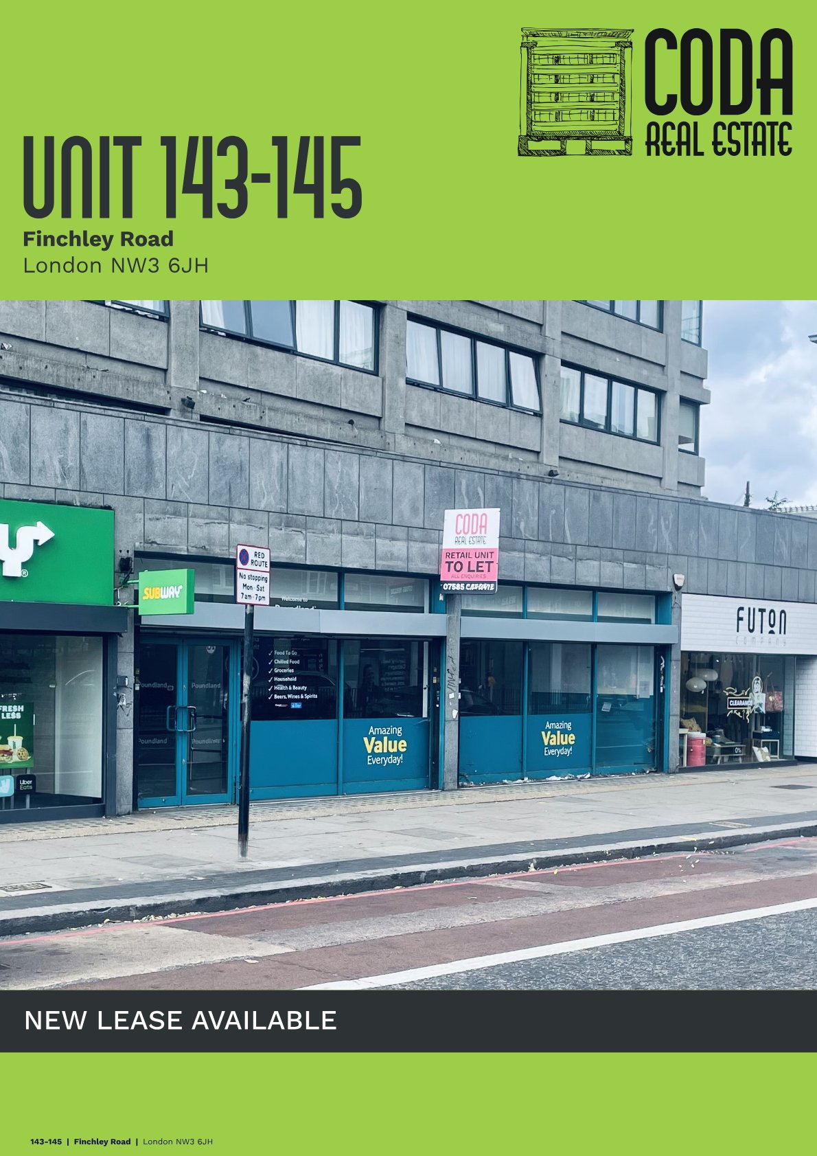 143-145 Finchley Road, London — retail unit to let