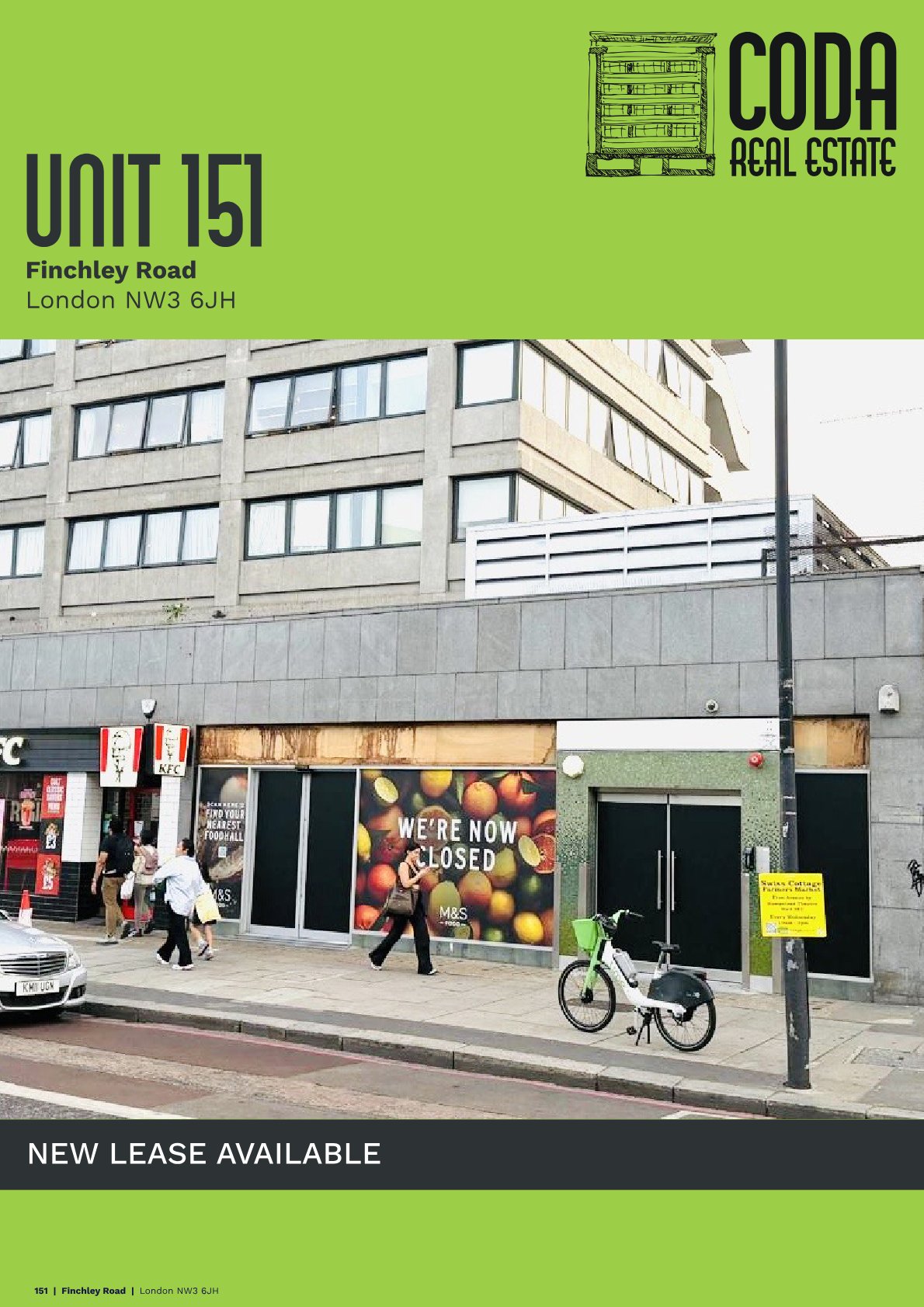 151 Finchley Road, London — retail unit to let