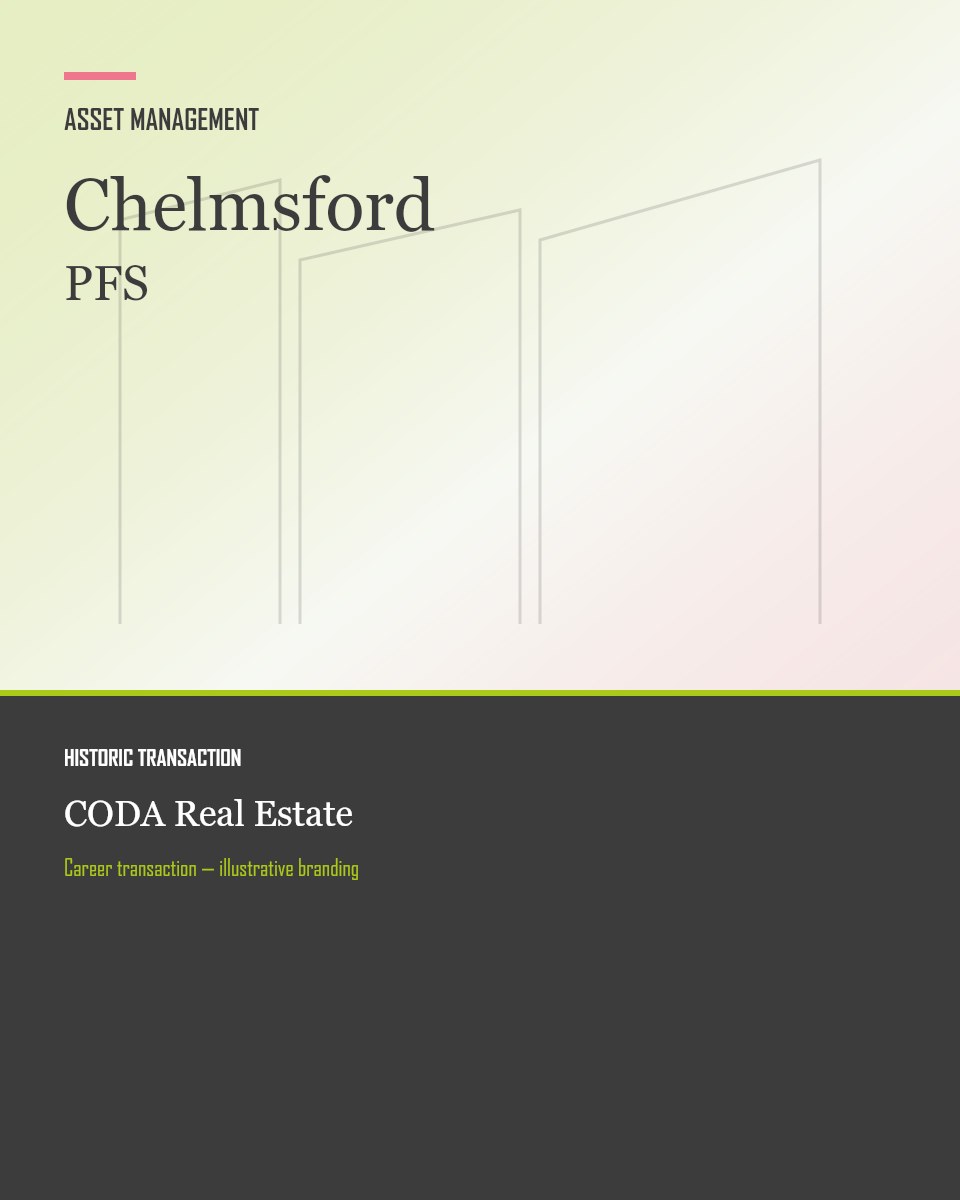 Branded visual for Chelmsford PFS historic transaction